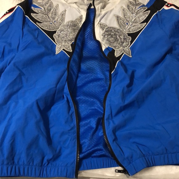Victoria’s Secret PINK Anorak Windbreaker Jacket Blue with Bling (M/L) - Picture 11 of 16